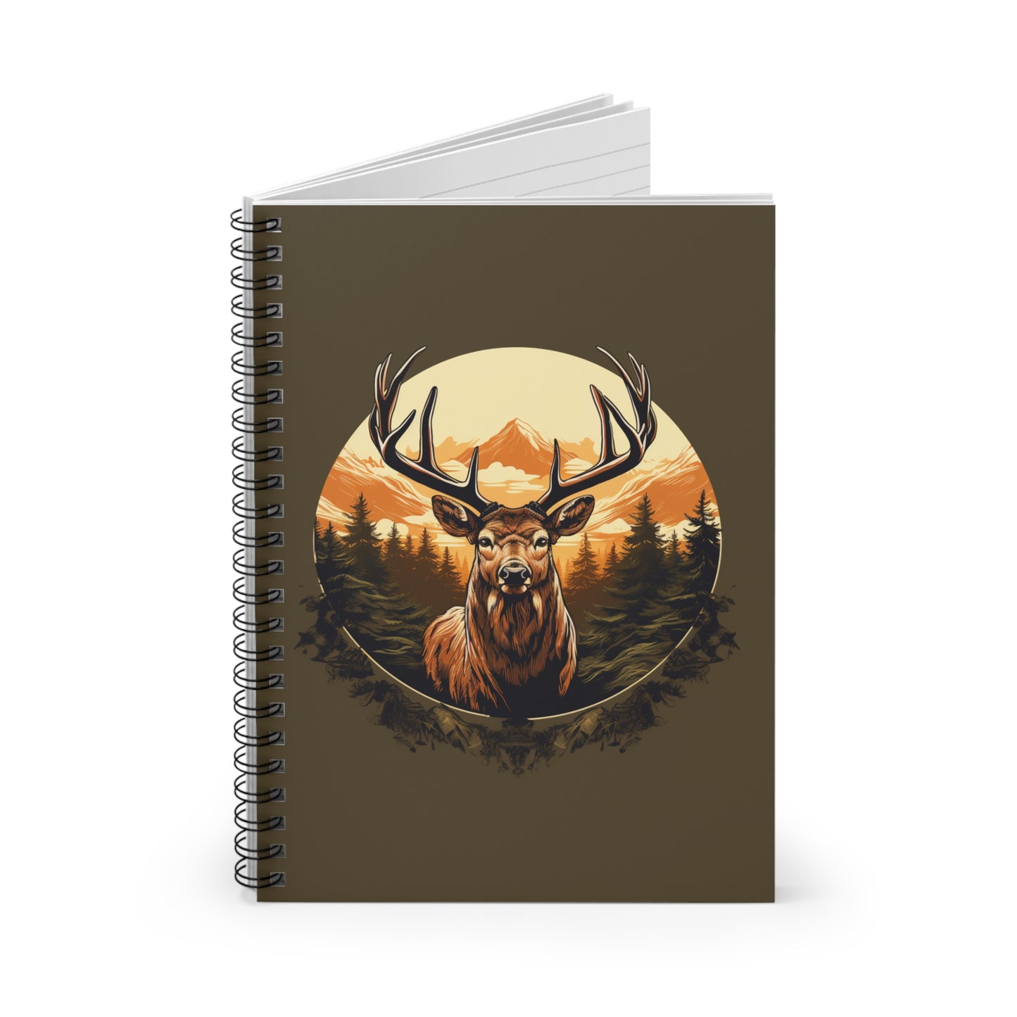 Elk Artwork Spiral Notebook - Ruled Line