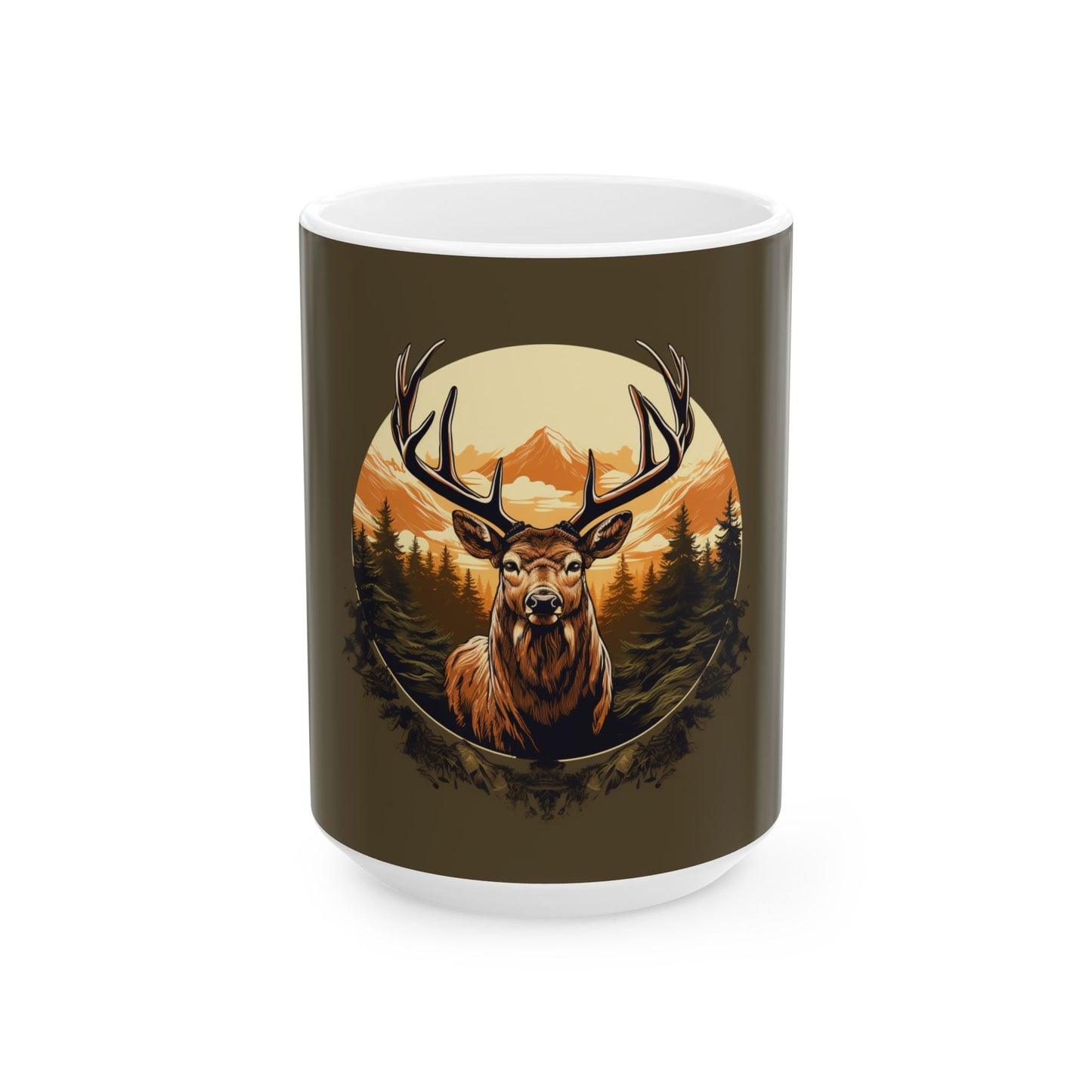 Ceramic Mug Elk Artwork, (11oz, 15oz)