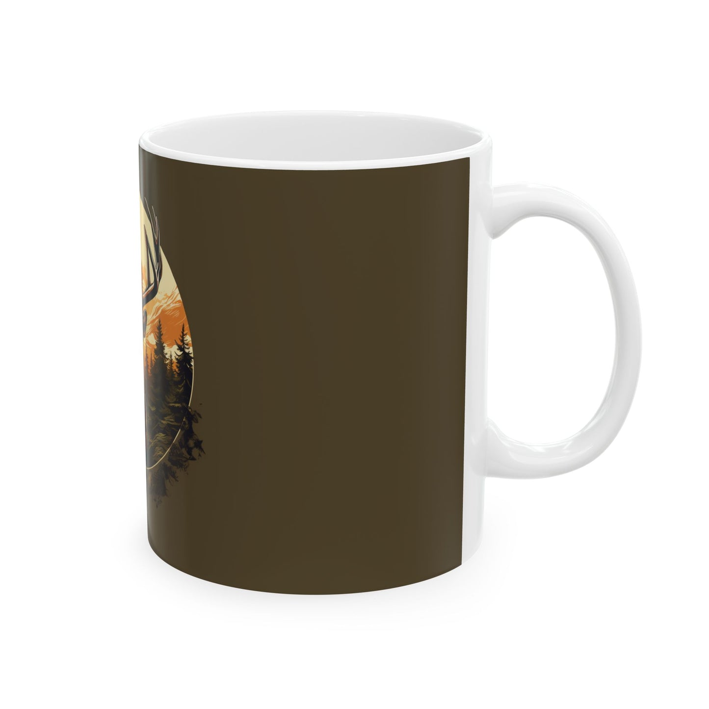 Ceramic Mug Elk Artwork, (11oz, 15oz)