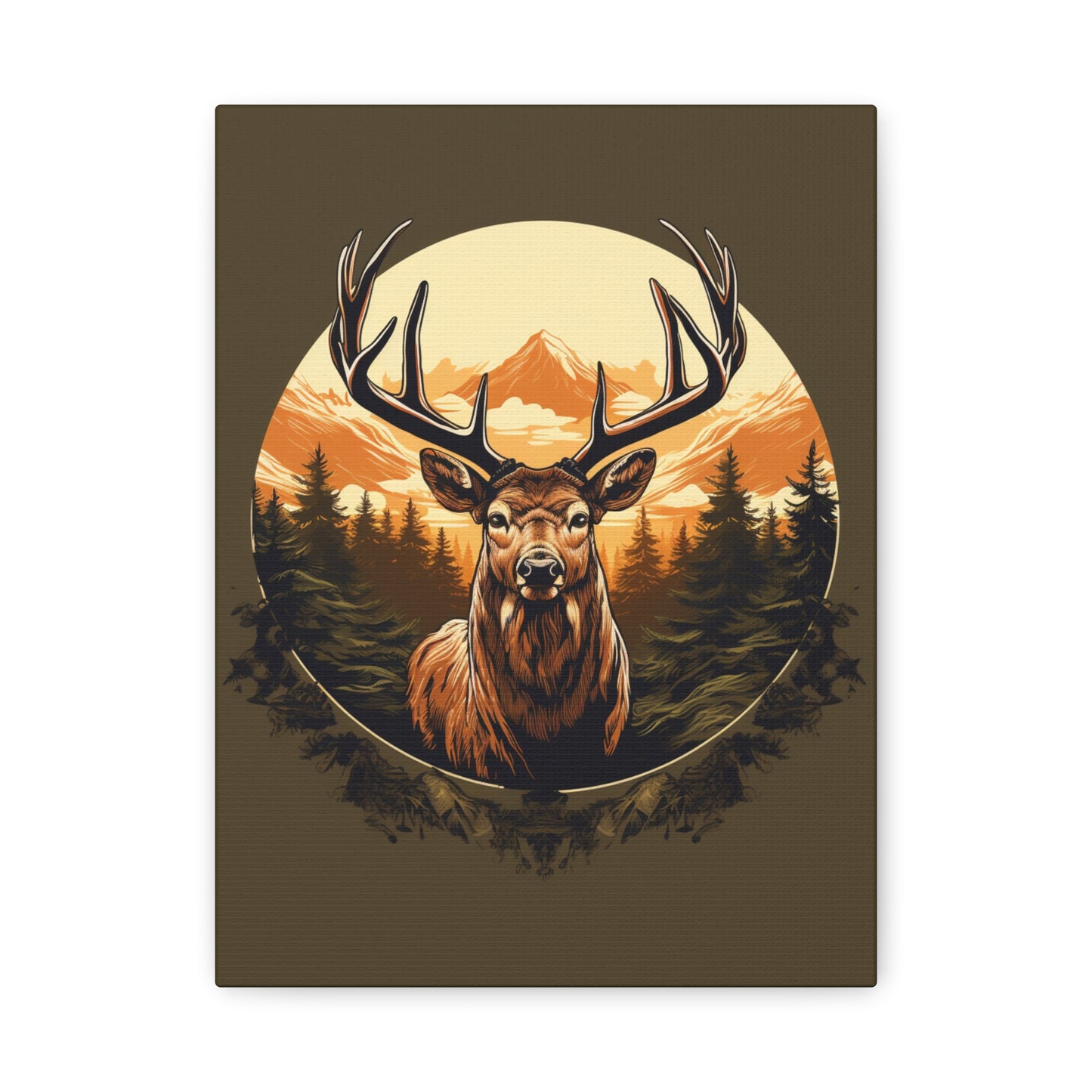 Elk Artwork Matte Canvas, Stretched, 1.25"