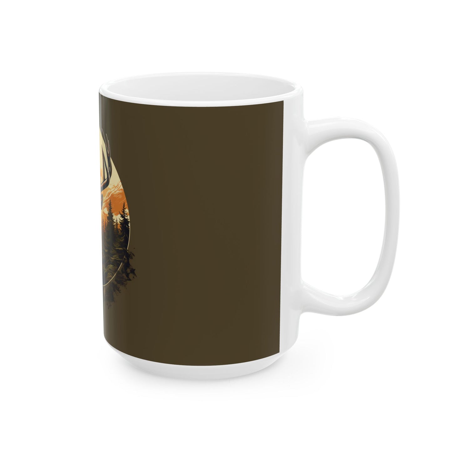 Ceramic Mug Elk Artwork, (11oz, 15oz)