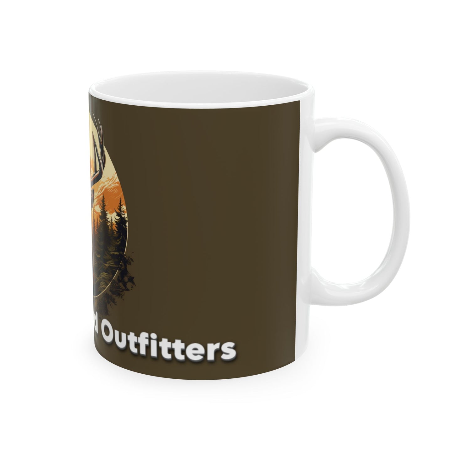 Ceramic Mug Beyond Blessed Outfitters Elk Artwork, (11oz, 15oz)