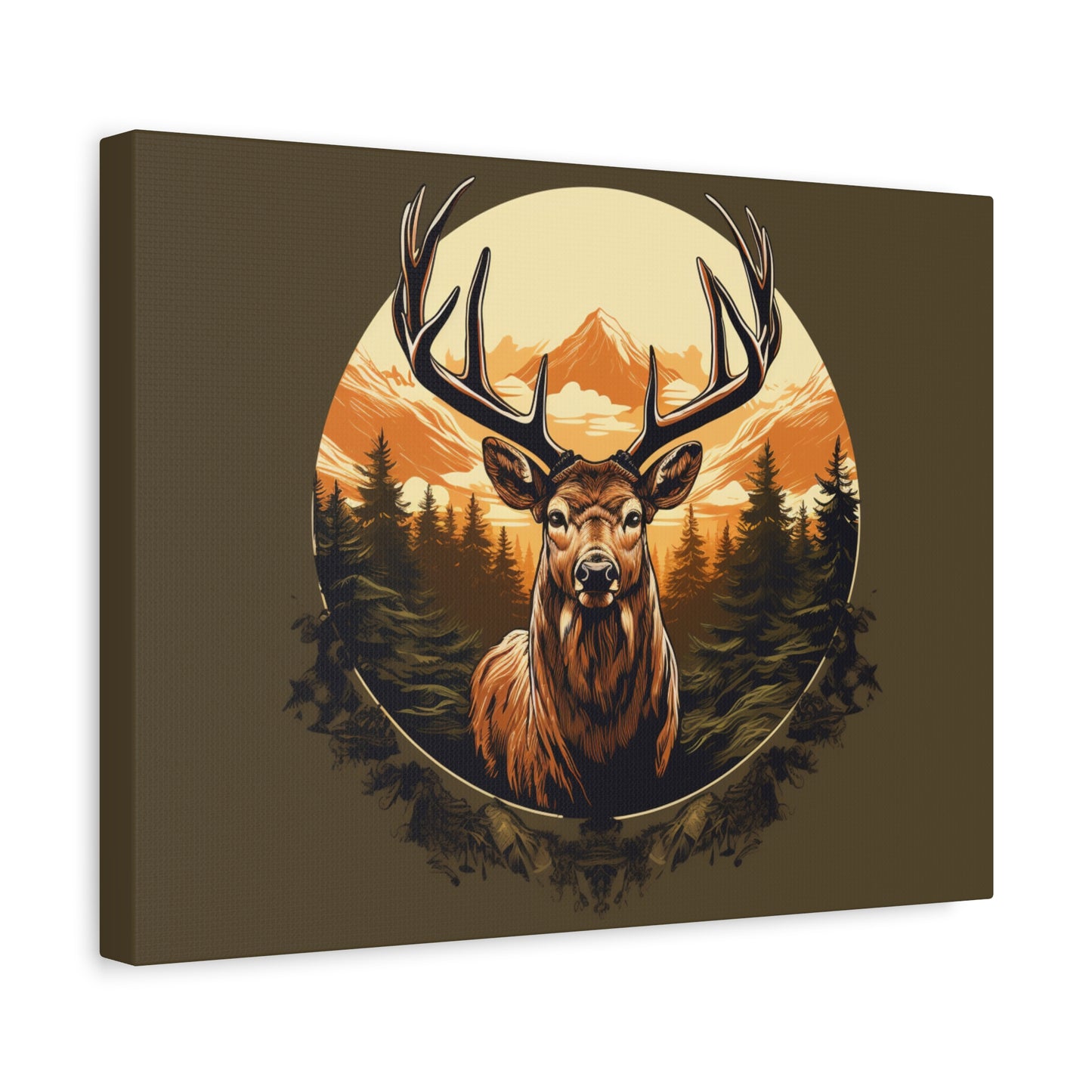 Elk Artwork Matte Canvas, Stretched, 1.25"