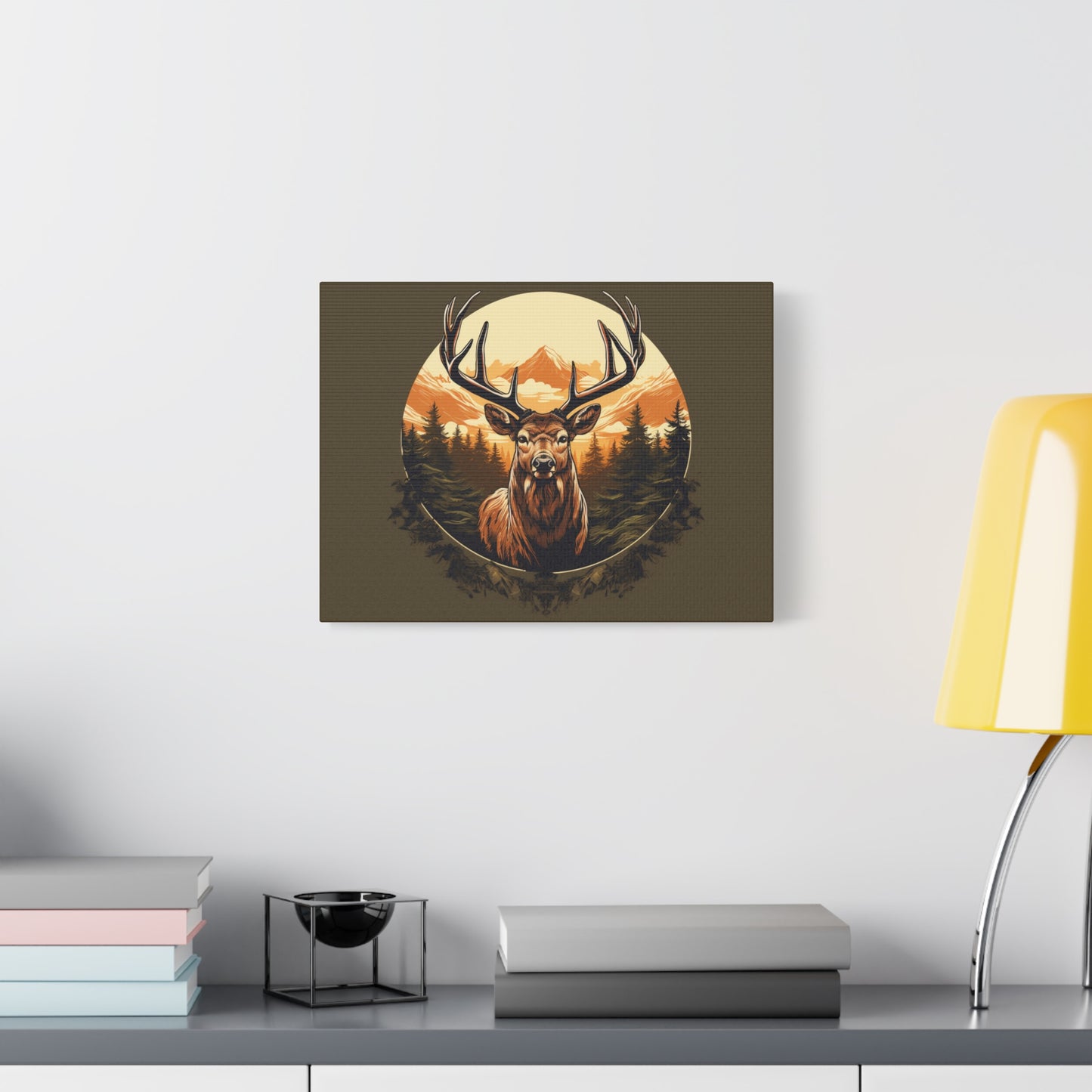 Elk Artwork Matte Canvas, Stretched, 1.25"