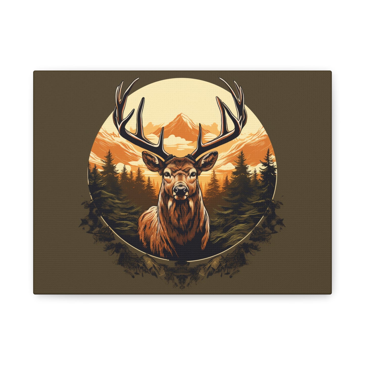 Elk Artwork Matte Canvas, Stretched, 1.25"