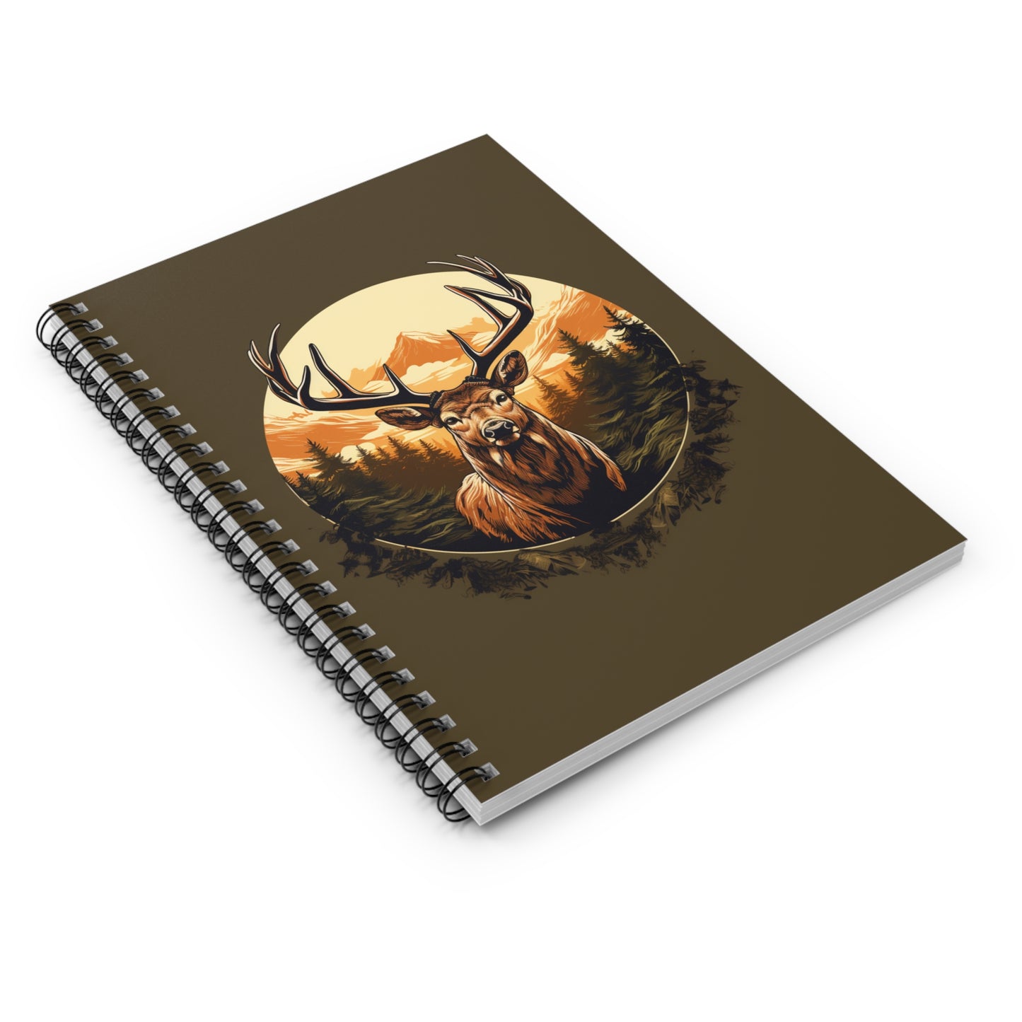 Elk Artwork Spiral Notebook - Ruled Line