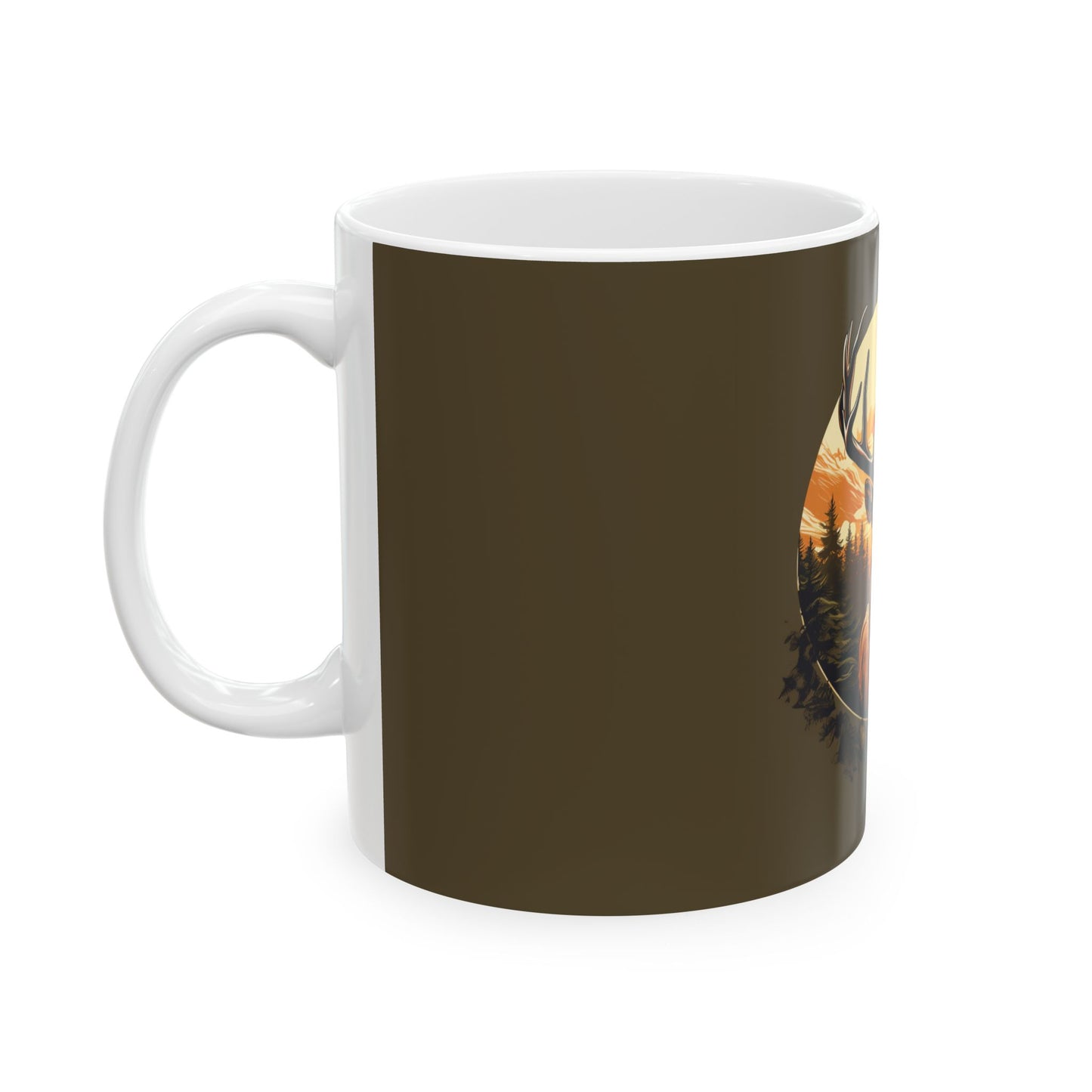 Ceramic Mug Elk Artwork, (11oz, 15oz)