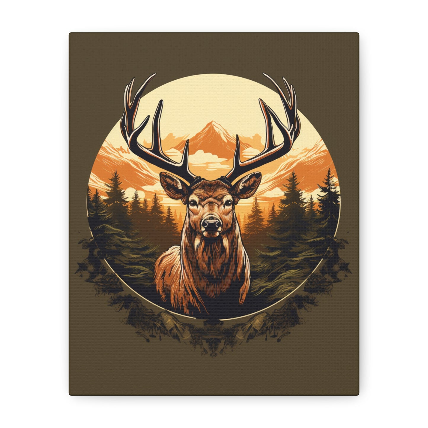 Elk Artwork Matte Canvas, Stretched, 1.25"