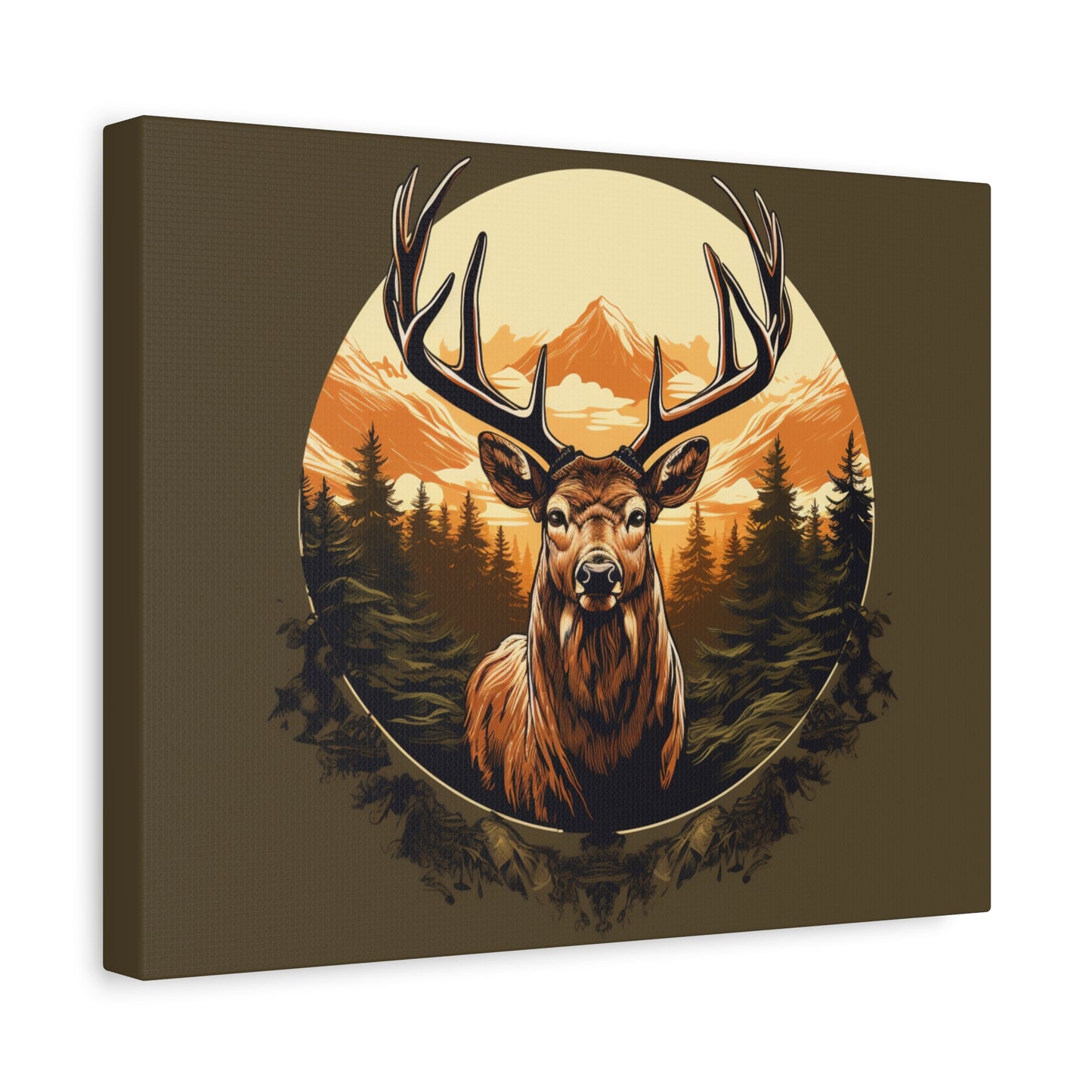 Elk Artwork Matte Canvas, Stretched, 1.25"