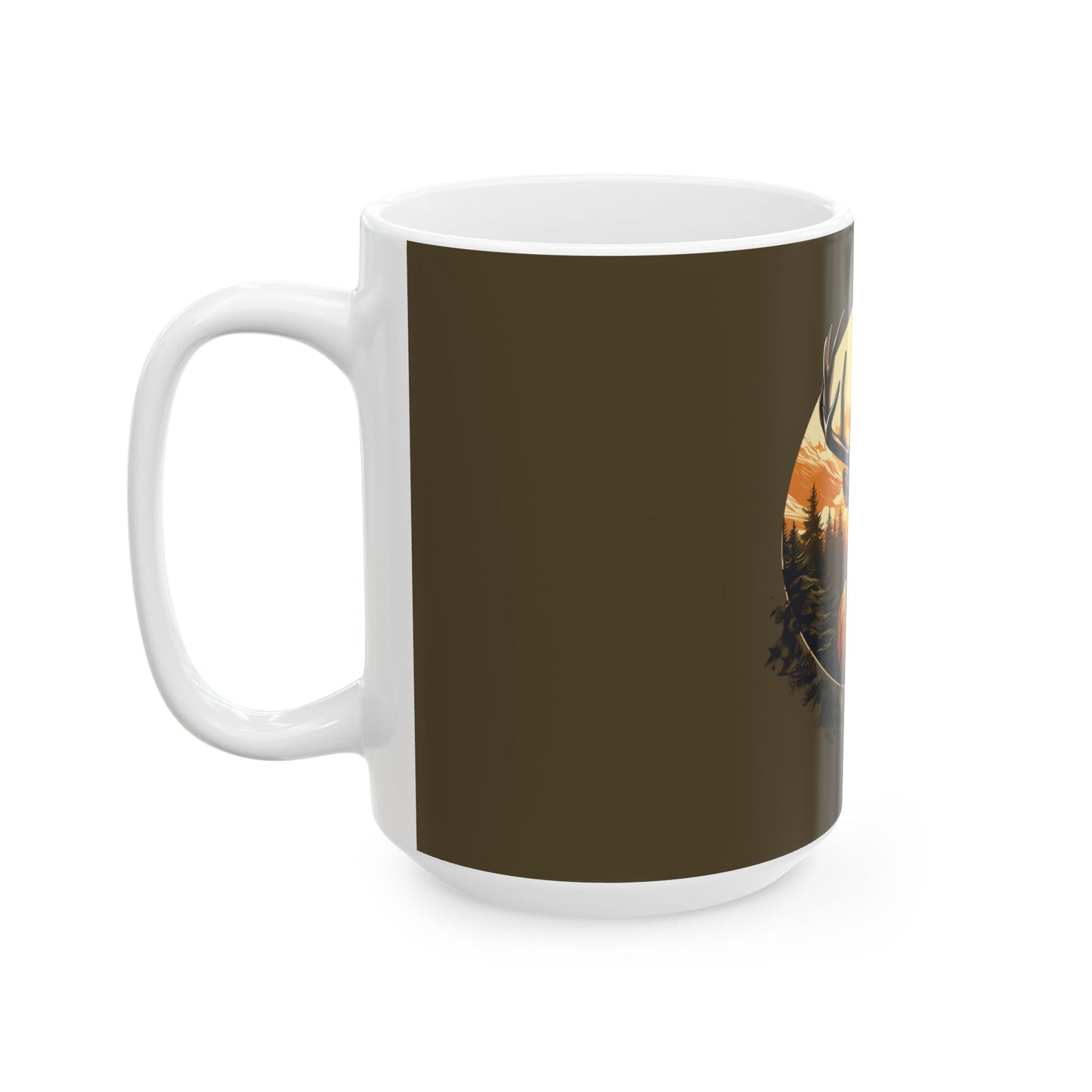 Ceramic Mug Elk Artwork, (11oz, 15oz)