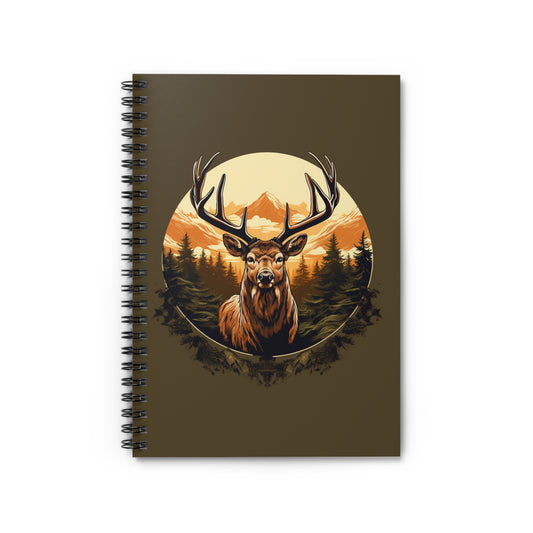Elk Artwork Spiral Notebook - Ruled Line